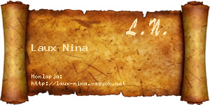 Laux Nina névjegykártya